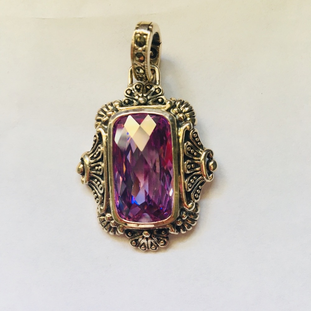 Sterling silver purple amethyst pendant